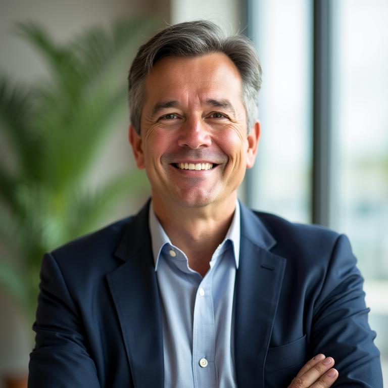 Oliver Hartley, interview coach, in a relaxed professional setting