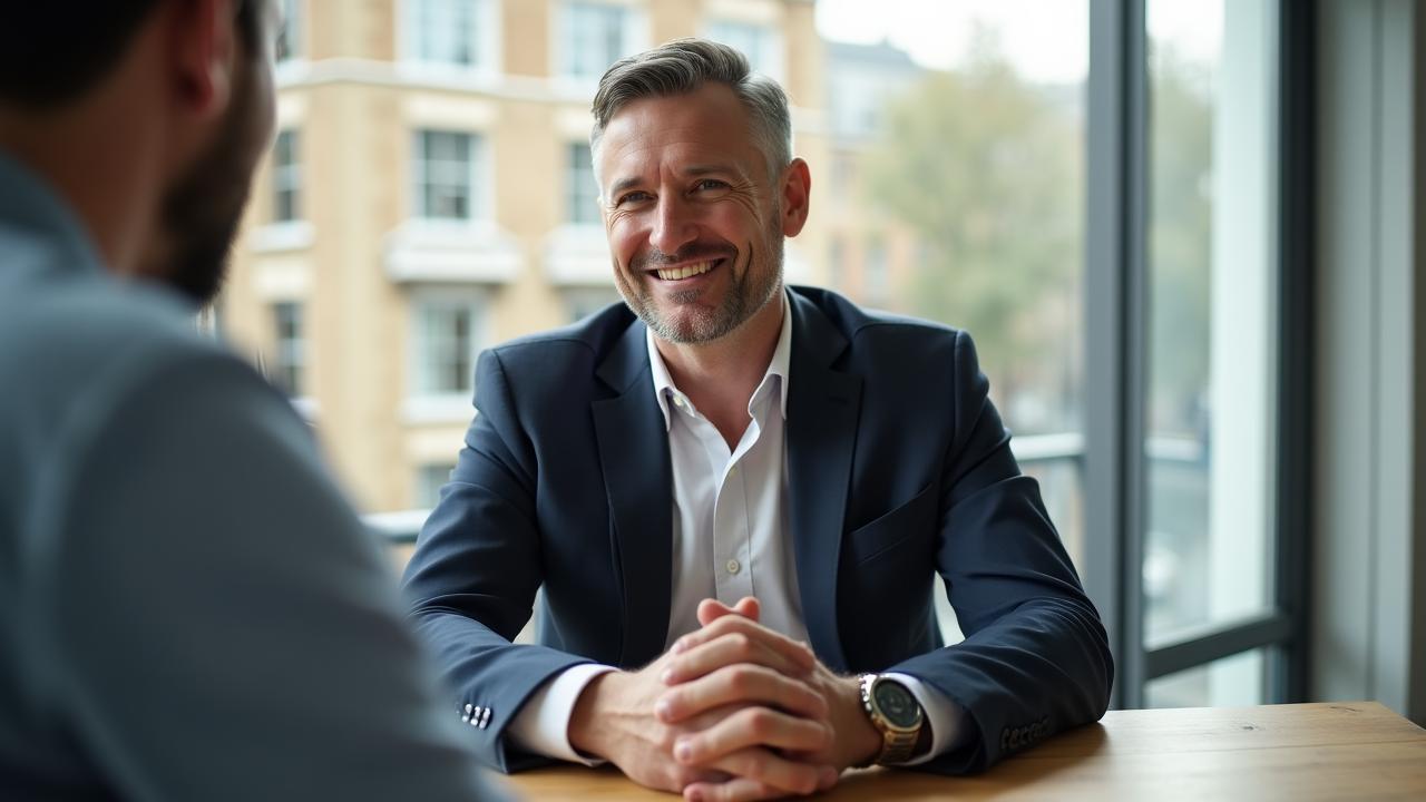 Professional consultation session in a modern Manchester office