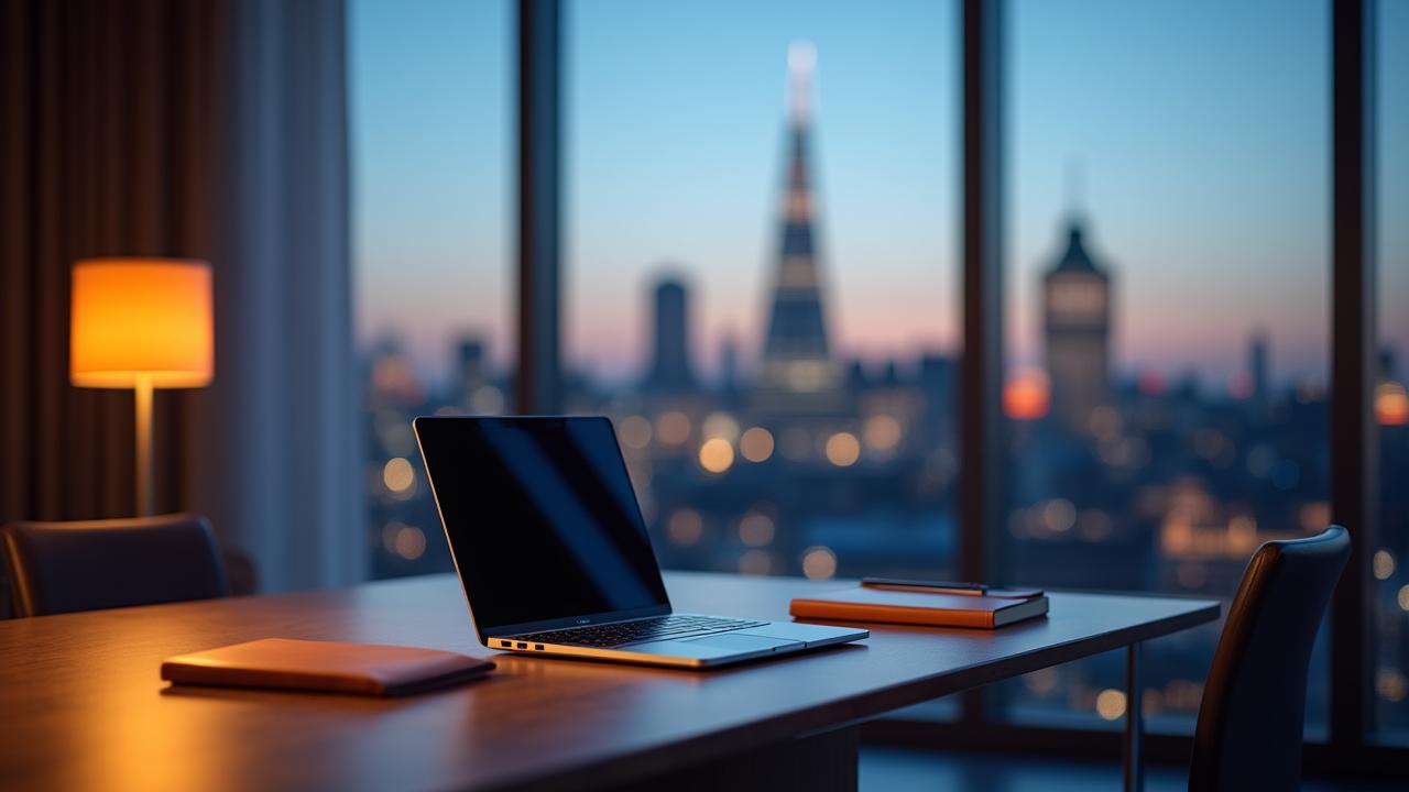 Executive professional in a sophisticated modern Manchester office